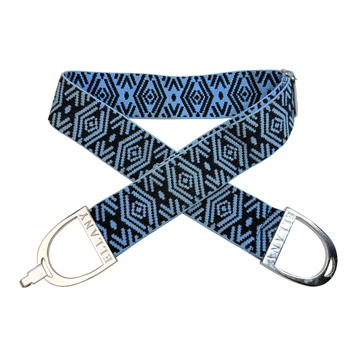Ellany 1.5" Stirrup Belt in Navy Blue Aztec