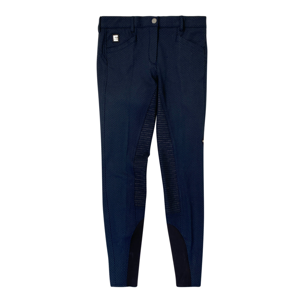 Equiline 'Marlin' Full Seat Breeches in Grey/Navy Diamond
