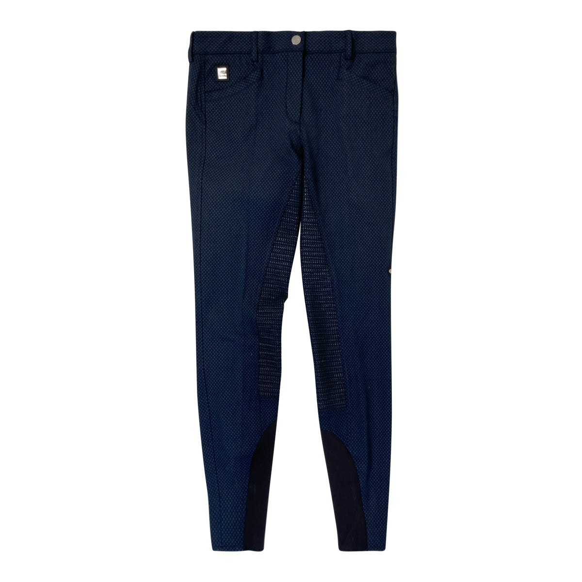 Equiline 'Marlin' Full Seat Breeches in Grey/Navy Diamond