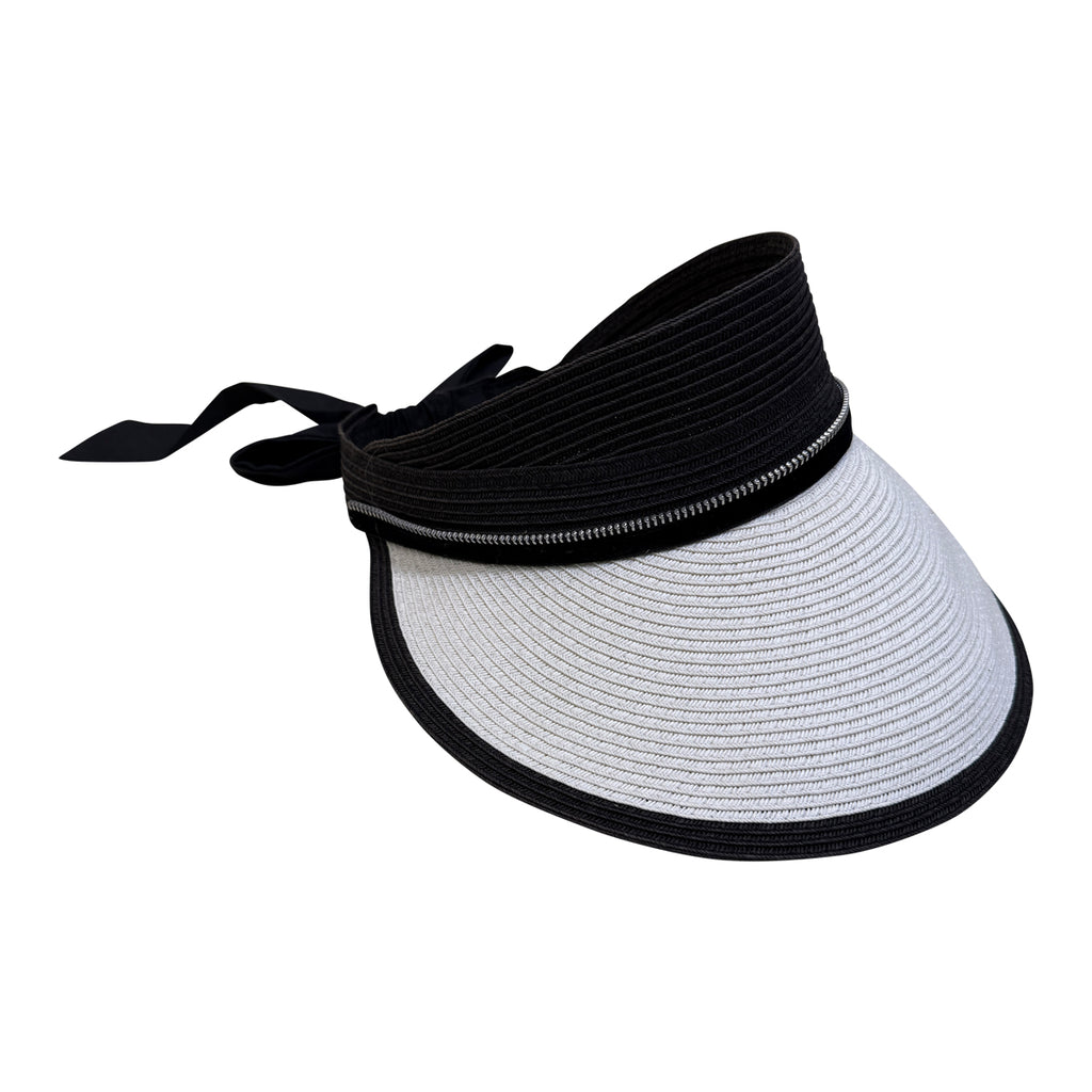 Riata UPF 50 Sun Visor in Bone/Black Trim