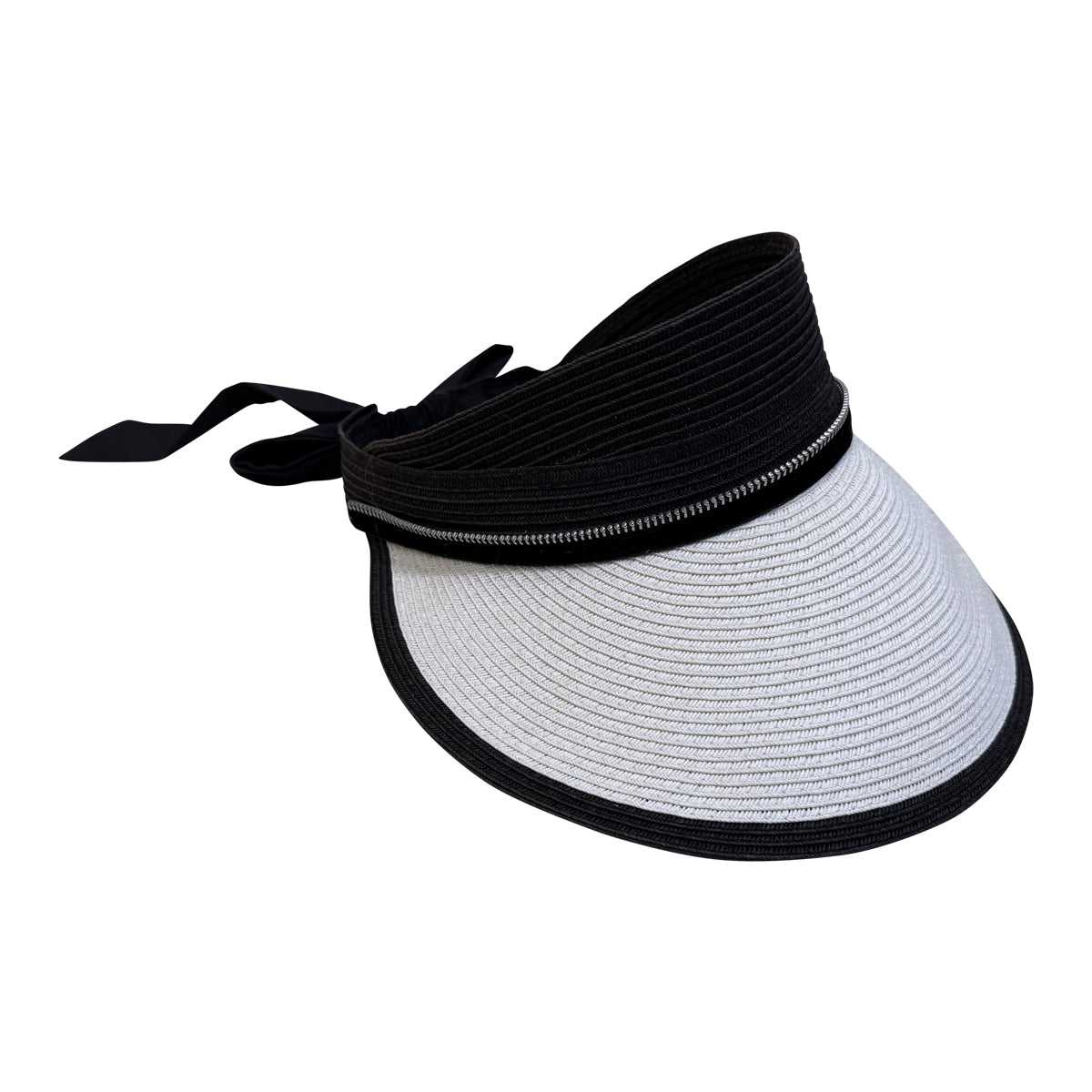 Riata UPF 50 Sun Visor in Bone/Black Trim
