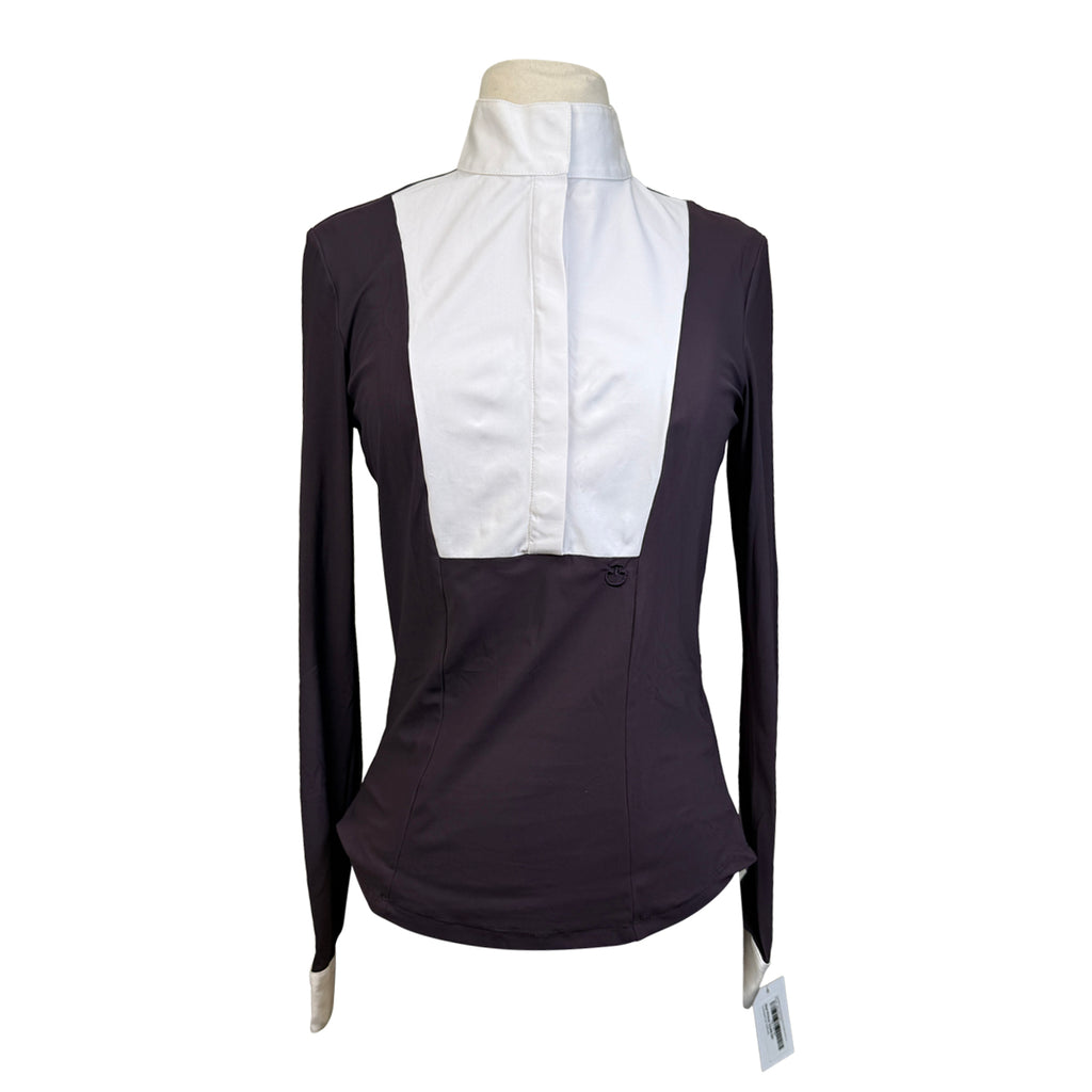 Cavalleria Toscana Bib Show Shirt in Plum
