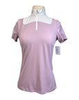 Cavalleria Toscana S/S Zip Competition Polo in Pale Mauve/White