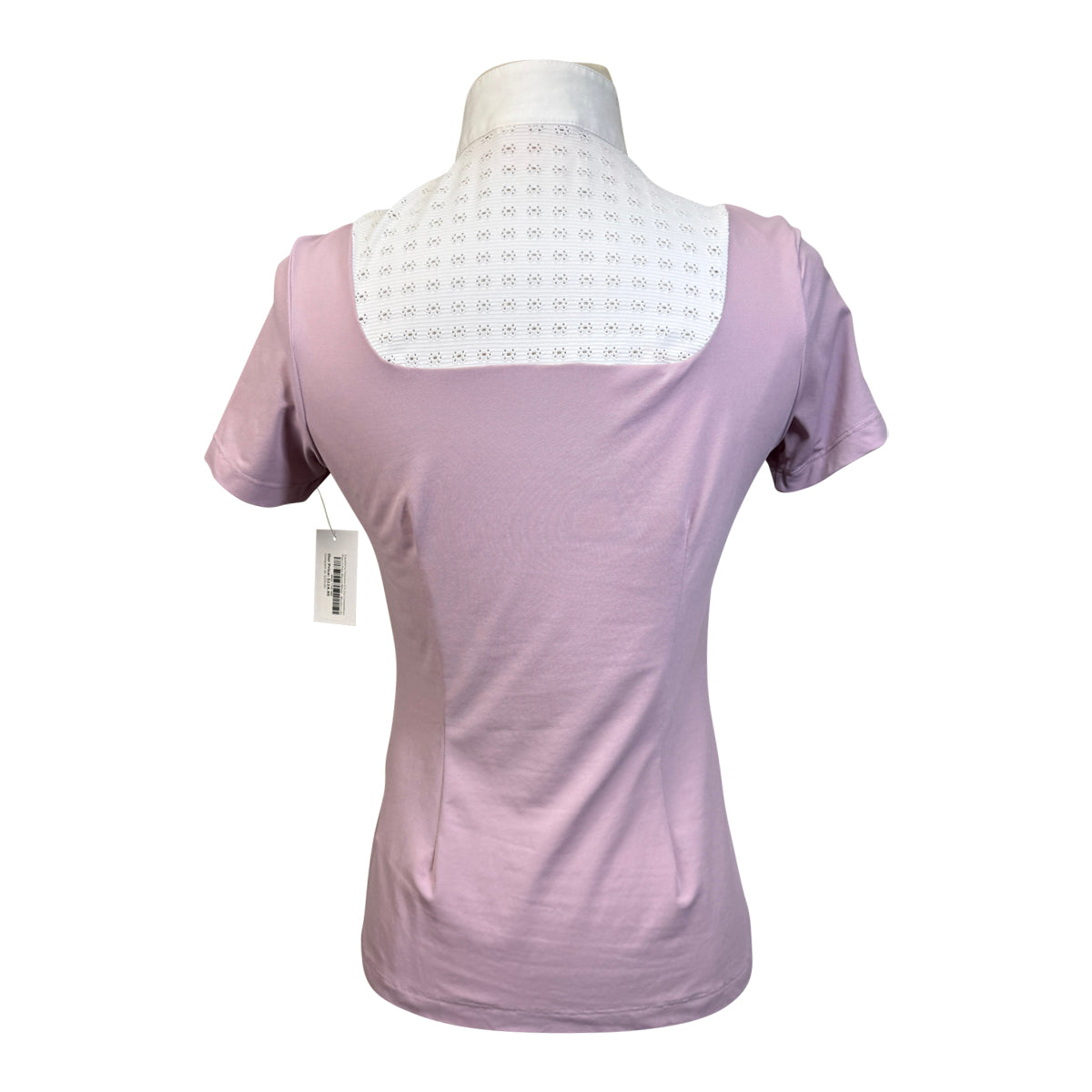 Cavalleria Toscana S/S Zip Competition Polo in Pale Mauve/White
