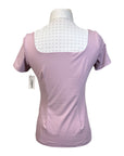Cavalleria Toscana S/S Zip Competition Polo in Pale Mauve/White