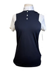 Cavalleria Toscana Mesh Stripe Show Shirt in Navy/White
