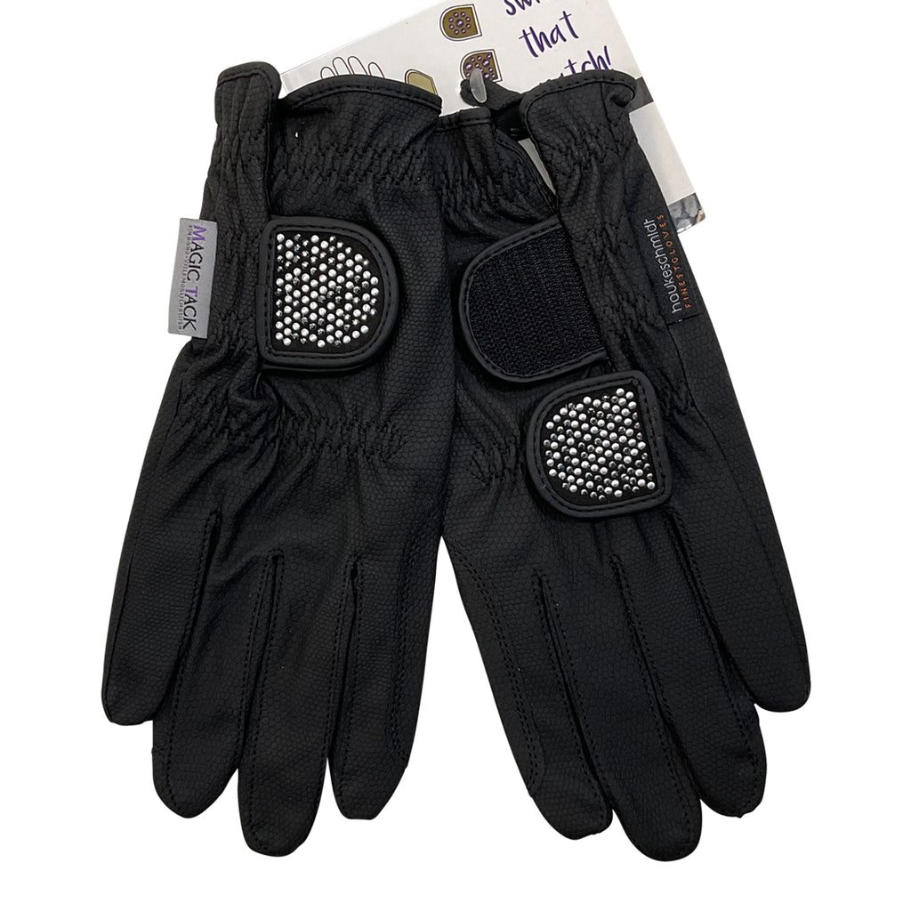Haukeschmidt Touch of Magic Gloves in Black/Silver Studs
