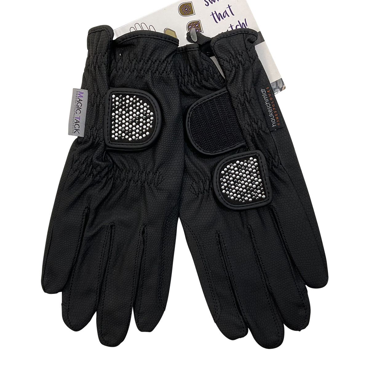 Haukeschmidt Touch of Magic Gloves in Black/Silver Studs