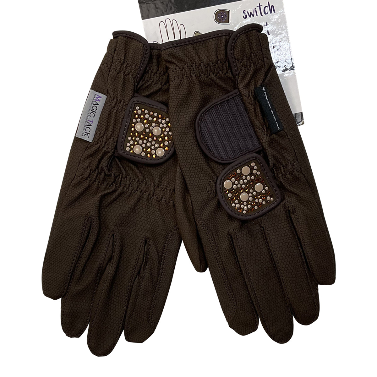 Haukeschmidt Touch of Magic Gloves in Brown/Tan Studs