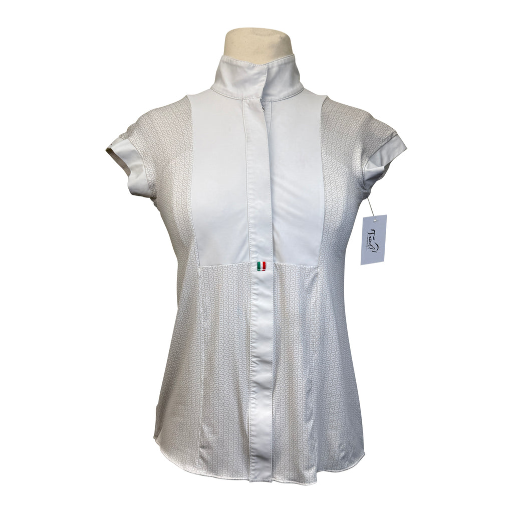 For Horses 'Aria' Show Shirt in White/Tan Bits