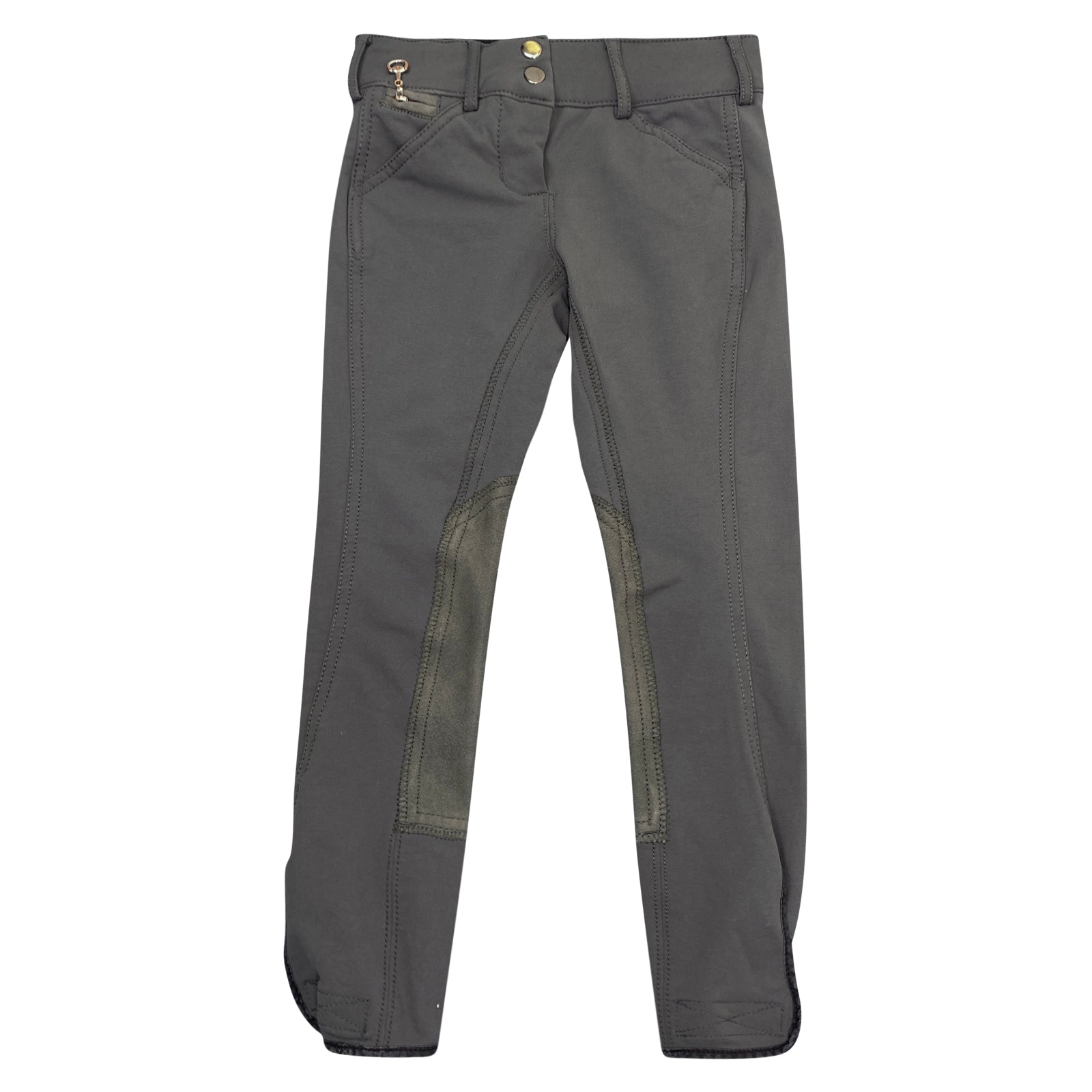 Front of Goode Rider Pro Breeches in Grey