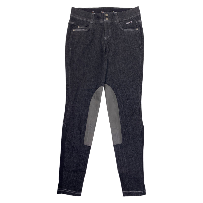Kerrits Stretch Denim Knee Patch Breeches in Dark Wash