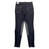 Back of Kerrits Stretch Denim Knee Patch Breeches in Dark Wash