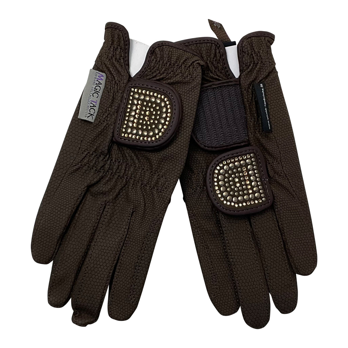Haukeschmidt Touch of Gloves in Brown/Brown Studs and Crystals