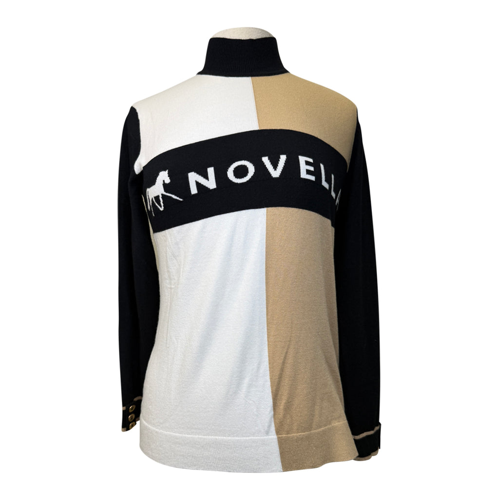Novella Equestrian Signature Sweater in Black/White/Beige 