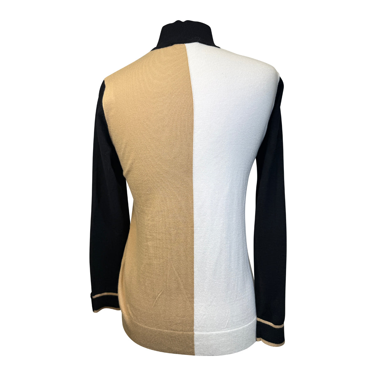 Novella Equestrian Signature Sweater in Black/White/Beige 
