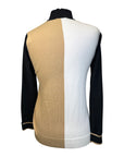 Novella Equestrian Signature Sweater in Black/White/Beige 