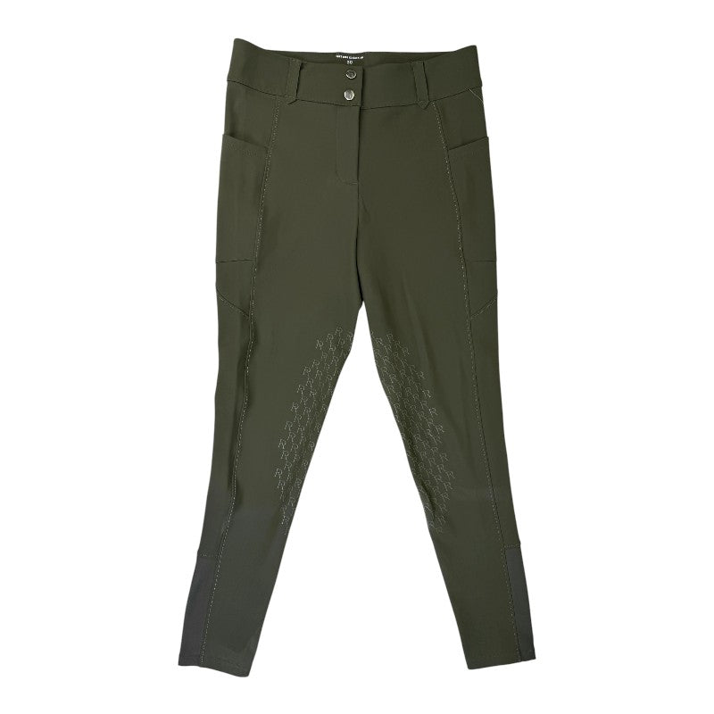 Free Ride Equestrian 'Pro' Knee Grip Breech in Army Green