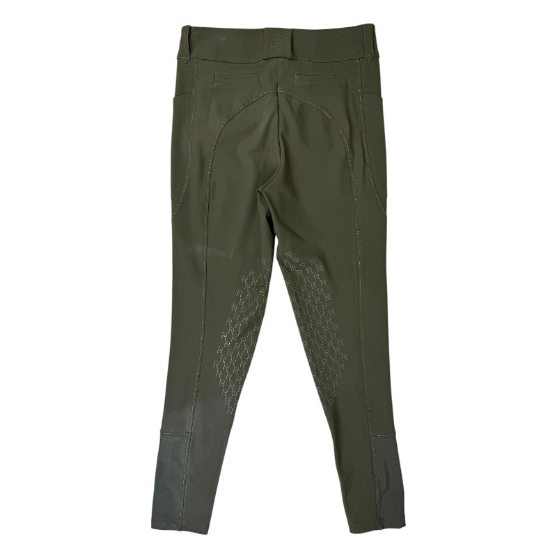 Free Ride Equestrian 'Pro' Knee Grip Breech in Army Green