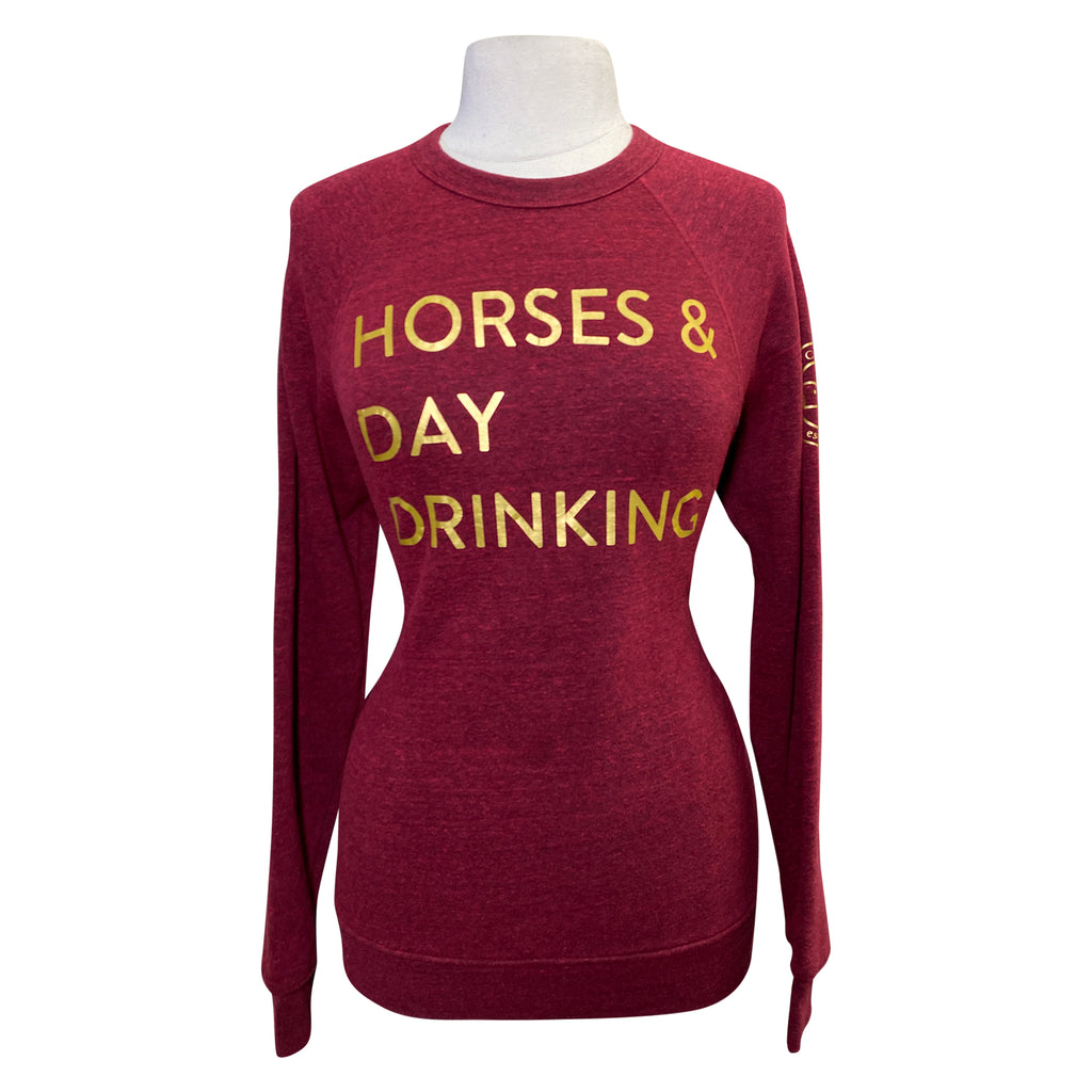 Gray & Co. 'Horses & Day Drinking' Sweatshirt in Burgundy