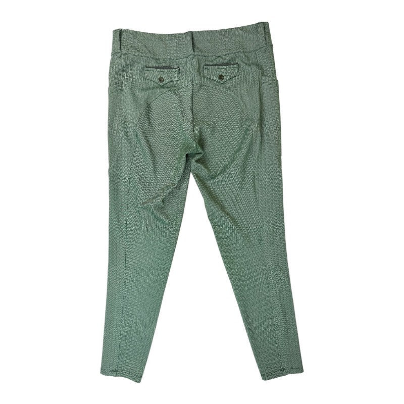Free Ride Equestrian 'Lux Hybrid' Knee Patch Breeches in Green Tweed