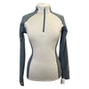 Noble Outfitters 'Athena' Quarter-Zip Top in Grey/Tan