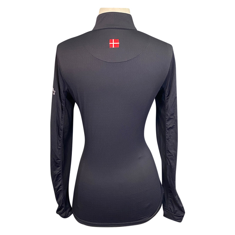 Kastel Denmark 1/4 Zip Sun Shirt in Black/Turquoise