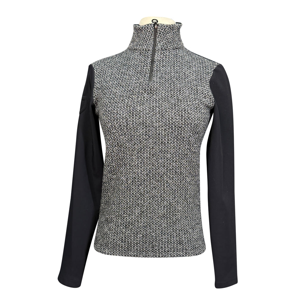 Cavalleria Toscana Quarter Zip Jacket in Black/Grey