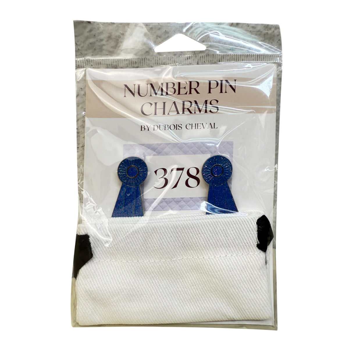Dubois Cheval Number Pin Charms in Blue Ribbon