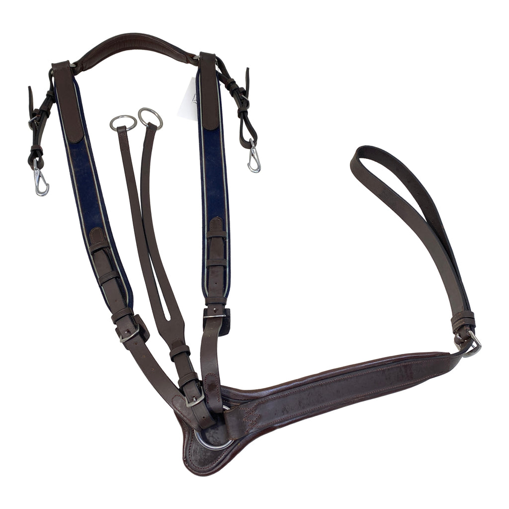 Horseware Rambo Micklem Three-Point Breastplate in Brown/Navy
