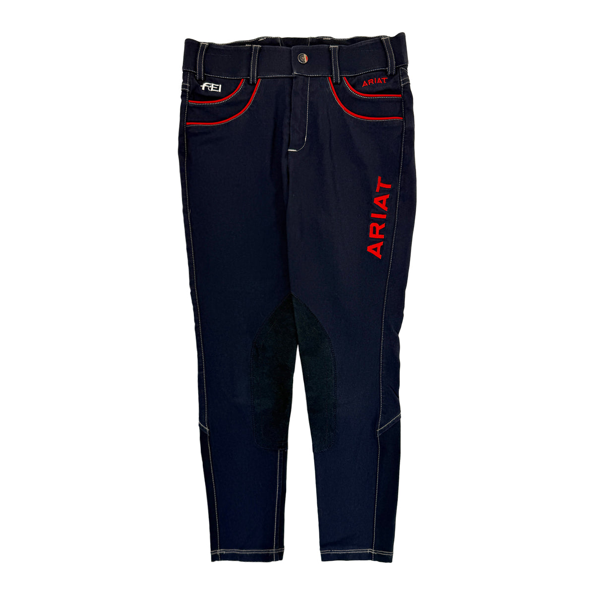 Ariat &#39;Olympia&#39; FEI Collection Breeches in Navy/Red Trim