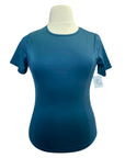 Front of Free Ride Equestrian Relaxed Athletic Top in Emerald Blue - Women's XS