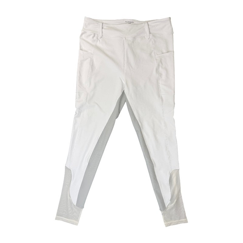 Free Ride Equestrian Lux Hybrid Full Seat Tights in White/Grey
