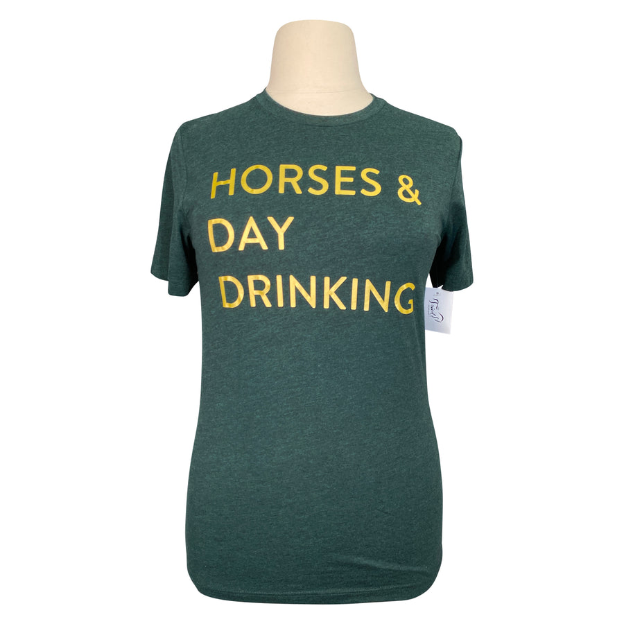 Gray & Co. 'Horses & Day Drinking' Tee Shirt in Forest Green