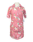 Little West Street Organic Pajama Shorts Set in Pink Unicorns 