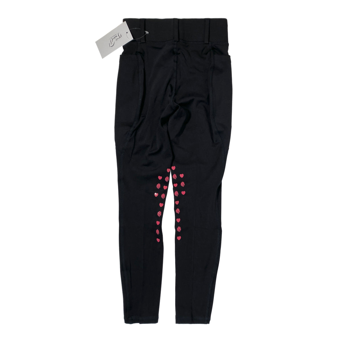 Equinavia Classic Knee Patch Riding Tights in Black/Pink