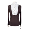 Cavalleria Toscana Jersey L/S Competition Shirt w/Pleated Bib in Brown