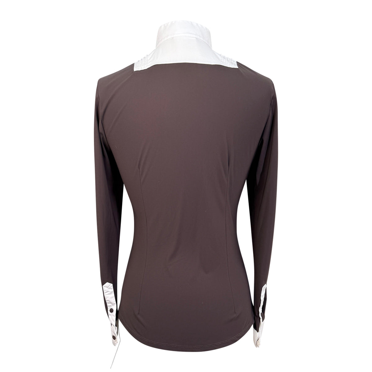 Cavalleria Toscana Jersey L/S Competition Shirt w/Pleated Bib in Brown