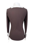 Cavalleria Toscana Jersey L/S Competition Shirt w/Pleated Bib in Brown
