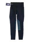 Equinavia Classic Knee Patch Riding Tights in Black/Turqoise 