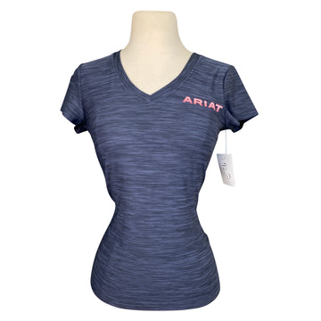 Ariat 'Laguna' V-Neck Top in Grey/Red