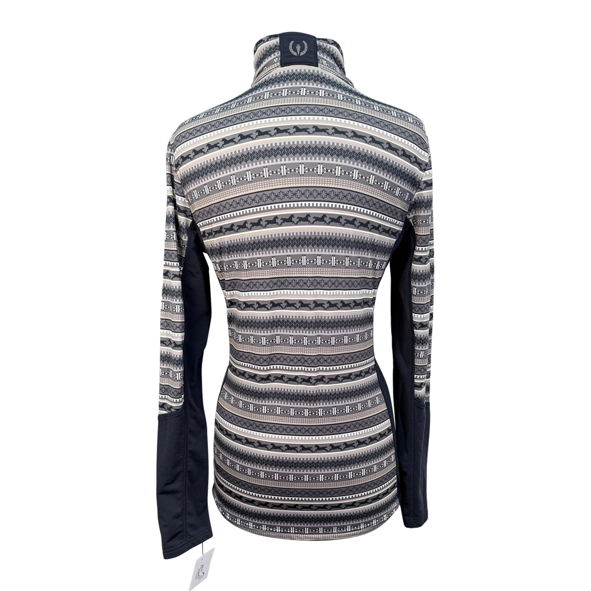 Kerrits Long Sleeve Winter Shirt in Grey/Navy Equestrian Aztec