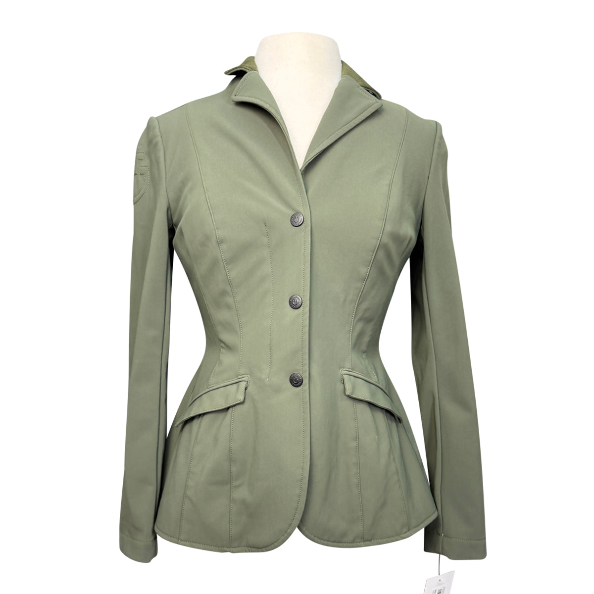 Cavalleria Toscana Embossed Line Zip Competition Jacket  in Olive
