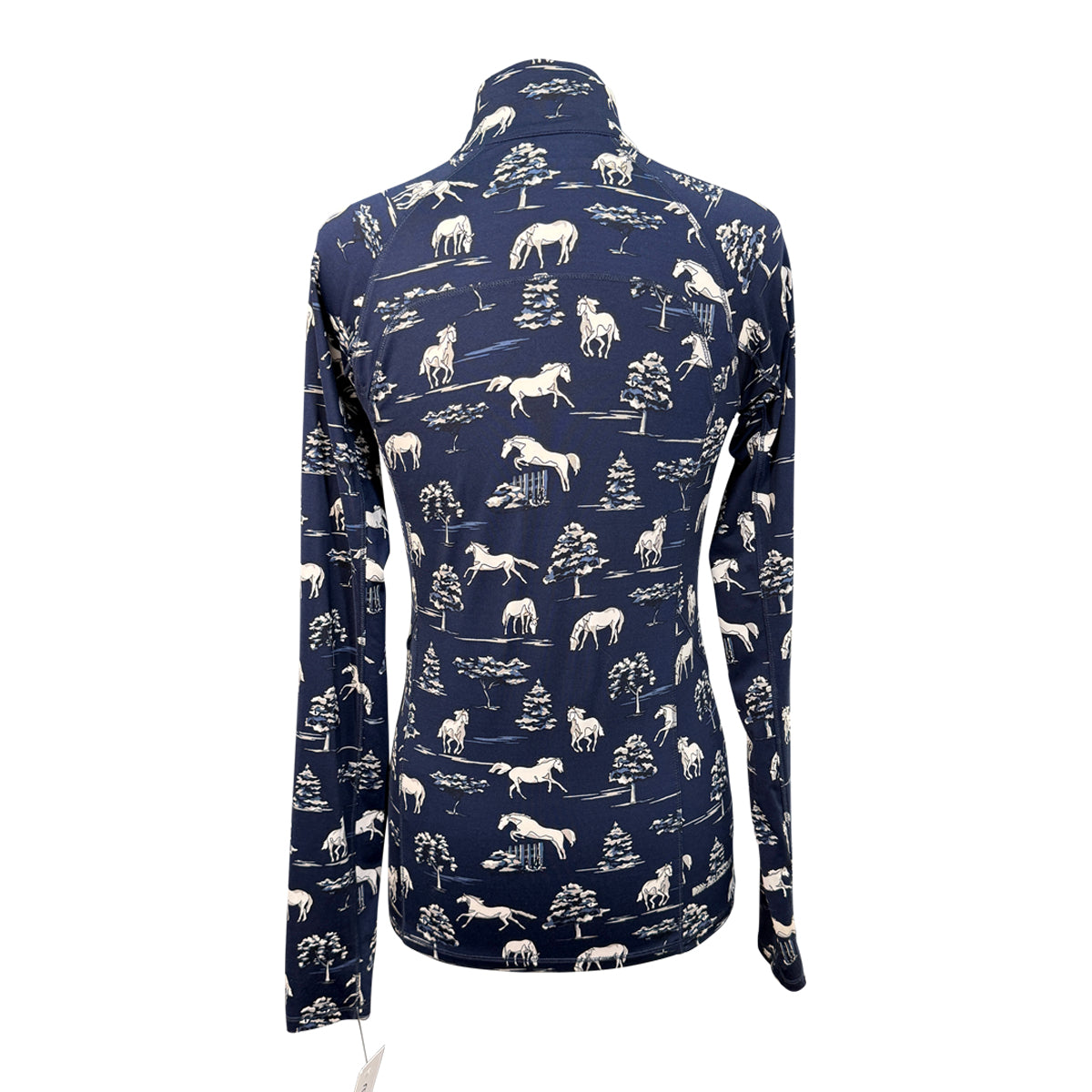 Ariat 'Lowell 2.0' 1/4 Zip Shirt in Navy Grazing Horses