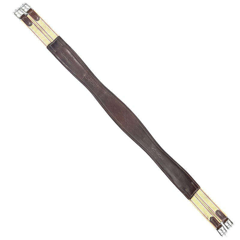 M. Toulouse Shaped Leather Girth in Brown