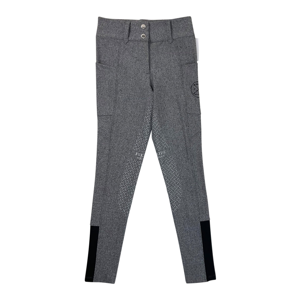 Free Ride Equestrian 'Bondie' Tweed Breeches in Grey Heather