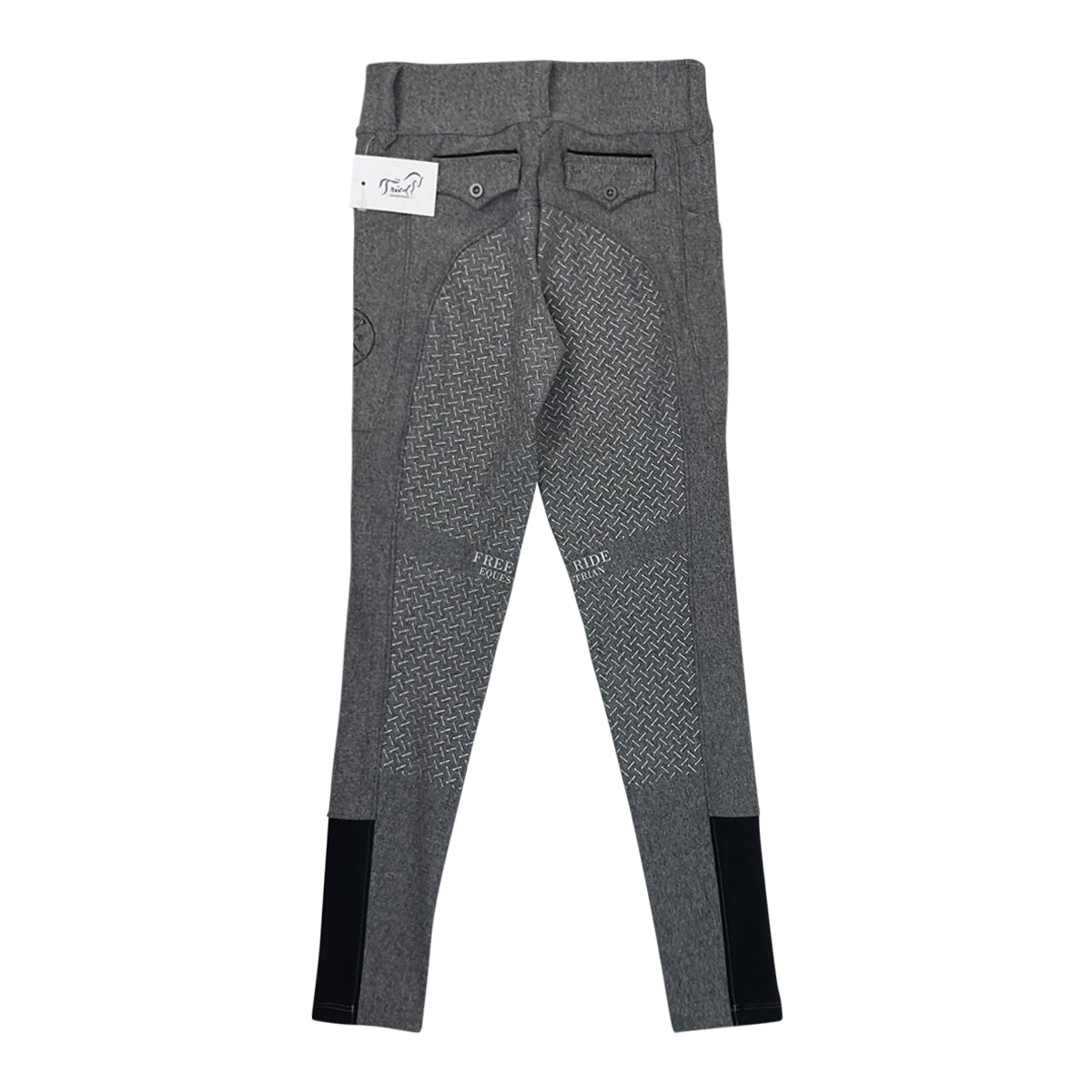 Free Ride Equestrian 'Bondie' Tweed Breeches in Grey Heather