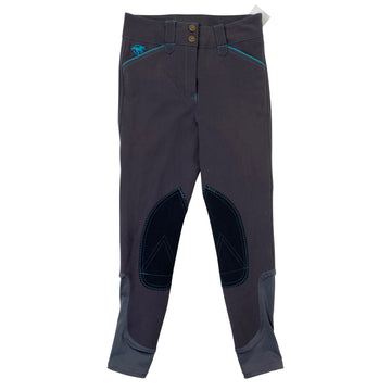 SmartPak 'Piper' Knee Patch Breeches in Charcoal/Teal