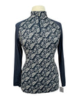 Kastel Long Sleeve 1/4 Zip Raglan Shirt in Navy Floral