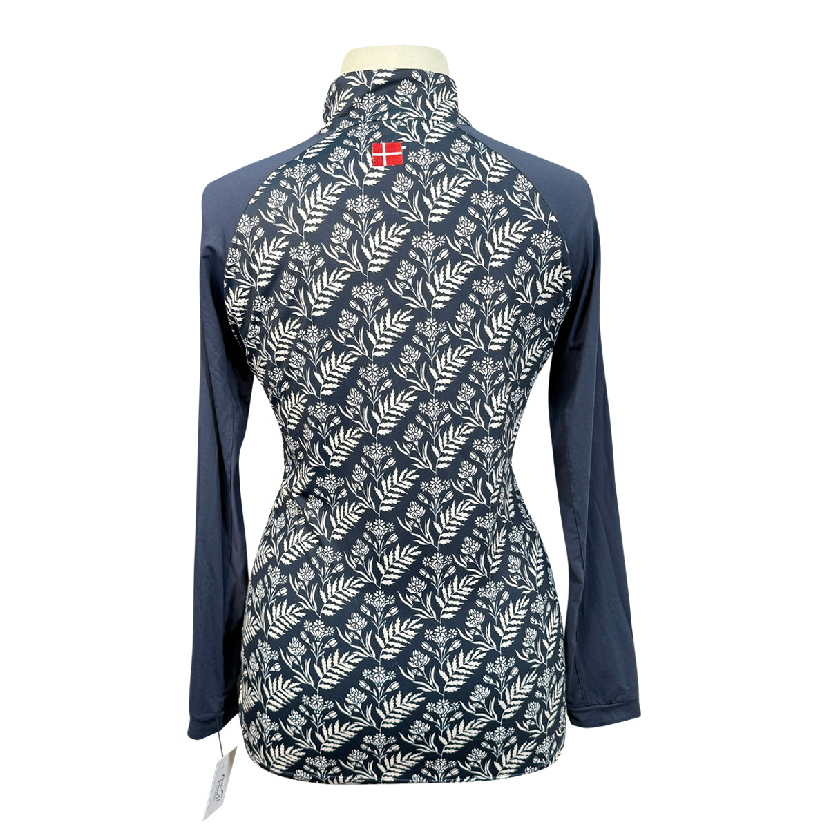 Kastel Long Sleeve 1/4 Zip Raglan Shirt in Navy Floral